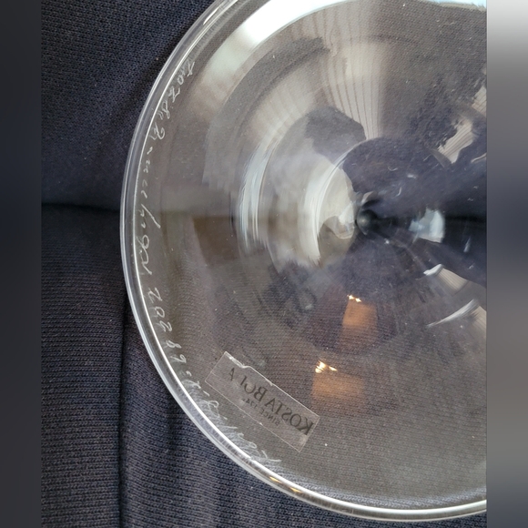 Vintage Kosta Boda Fanfare Crystal Candle Stick Holder 11" Tall Long Stem Signed - Picture 3 of 4